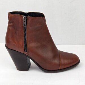 Boemos Brown Italian Leather Ankle Boots Size 38